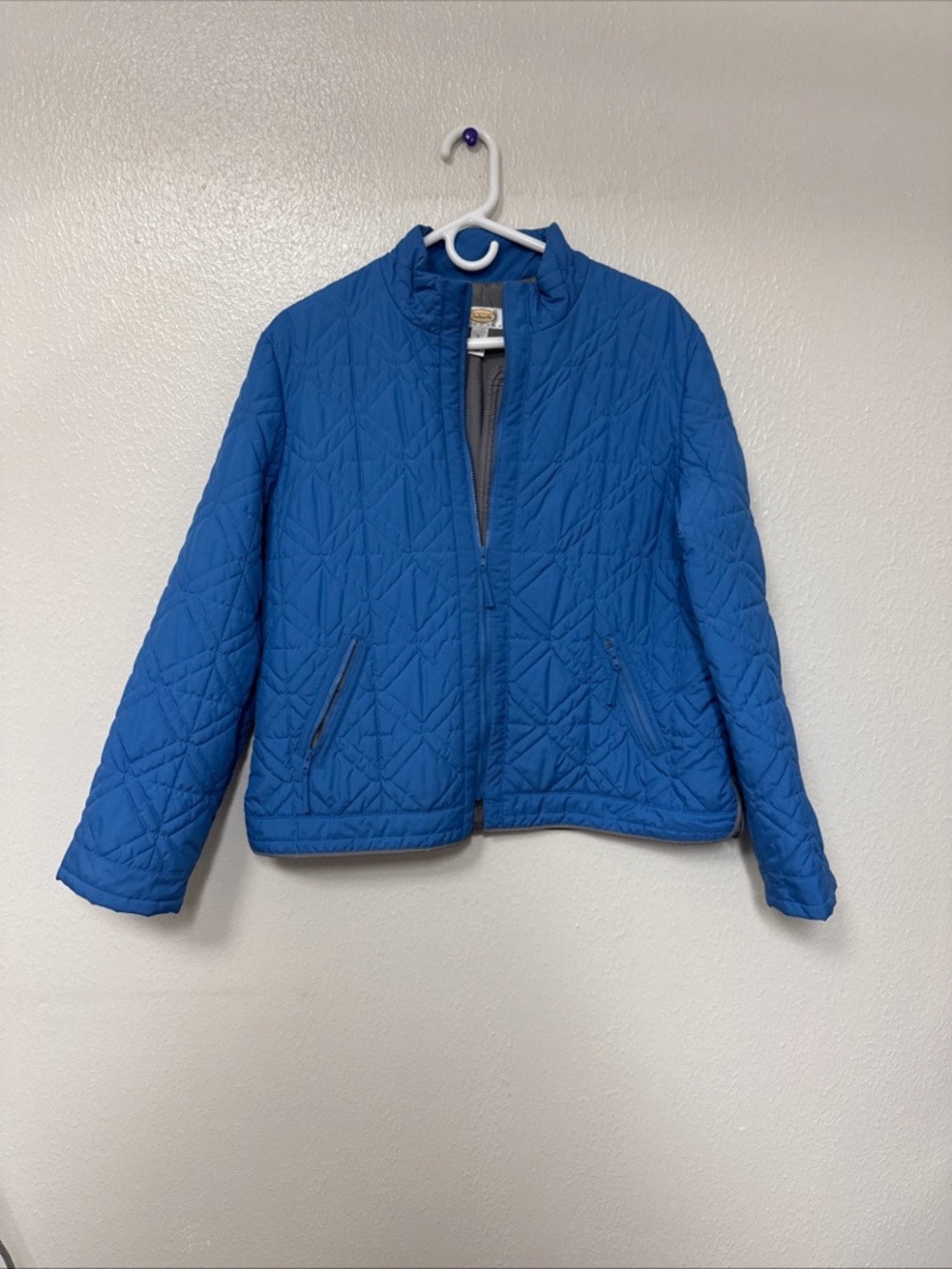 Talbots Petites Sky Blue Quilted Puffer Jacket Size L